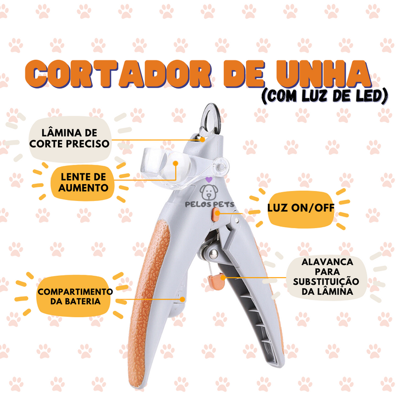 CORTADOR SEGURO DE UNHA COM LED