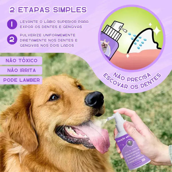 SorrisoPet™ - Spray Elimina Tártaro e Mau Hálito